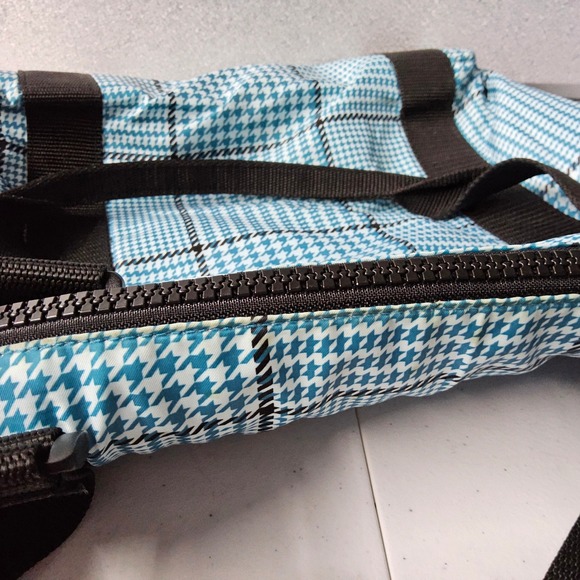 Vintage‎ Lauren Ralph Lauren Tote Bag Purse Houndstooth Buckle Pocket Zip Y2K - Picture 9 of 12